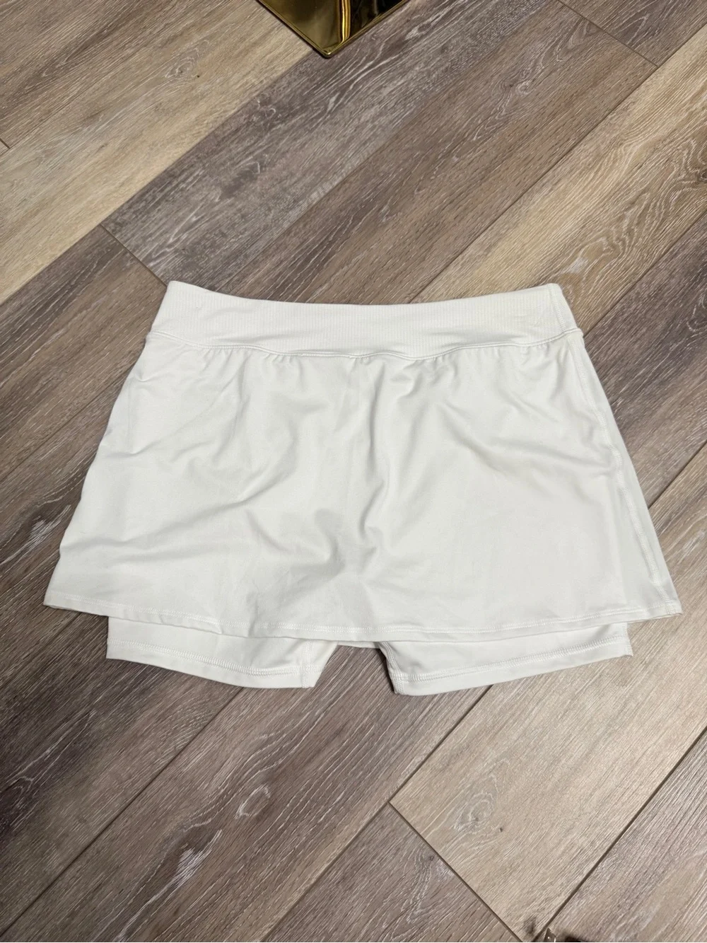 Nike White Women's Athletic Skort with Black Swoosh